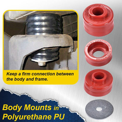 G-PLUS Body Mounts in Polyurethane PU Compatible With 1999-2017 F250 F350 Super Duty 2WD/4WD,Body Cab Mounts Bushings Kit (Red)