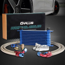 G-PLUS Engine Transmission Oil Cooler Kit for Universal Aluminum Oil Filter Relocation