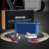 G-PLUS 10 Row 10AN Universal Aluminum Engine Transmition Oil Cooler Kit + Oil Filter Relocation Kit