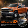 G-PLUS in-Channel Side Window Vent Visor Deflectors Rain Guards Fit Chevy Silverado 1500/2500 / 2500HD / 3500HD & GMC Sierra 1500 / 2500HD / 1500 Limited / 1500 LD Double Cab 2014-2019 4 PCS Smoky