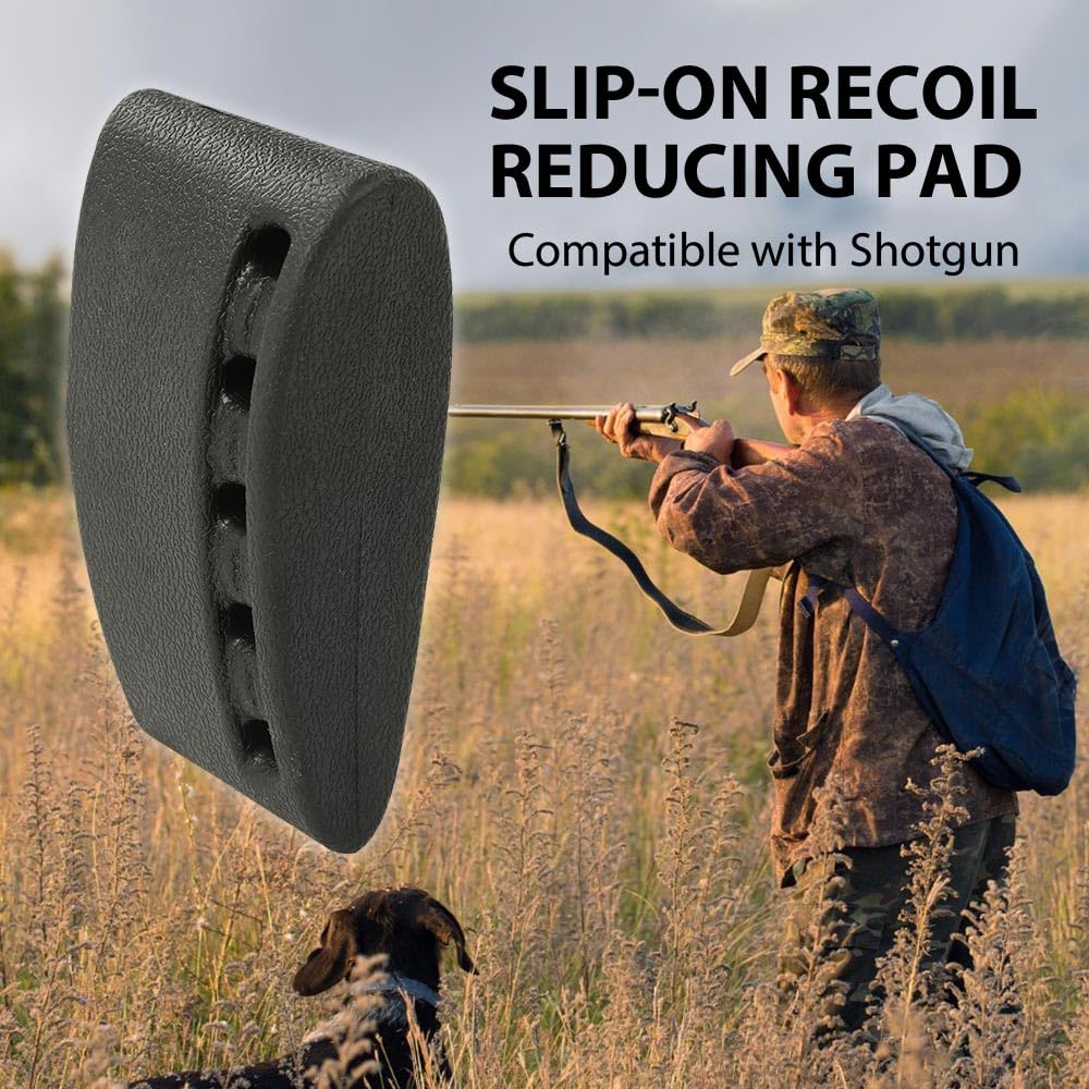 G-PLUS Synthetic Latex Rubber Slip-On Recoil Reducing Pad for Shotgun Black
