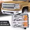 G-PLUS Headlights Assembly HEADLIGHTS | Fit Chevy Silverado 2007-2013/HEADLIGHTS | Fit Chevy Silverado 2500 3500 & HD 07-14 Headlamp,Left Driver Clear Lens Chrome Housing Amber ReflectorBumper Headlamps,faros delanteros