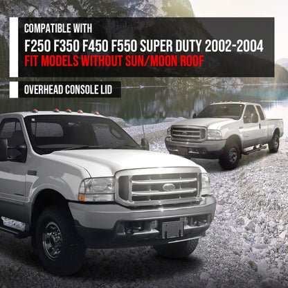 G-PLUS Overhead Console Lid Compatible with Ford F250 F350 F450 F550 Super Duty 2002-2004 Fit Models Without Sun/Moon Roof 2C3Z7811586CAB Gray