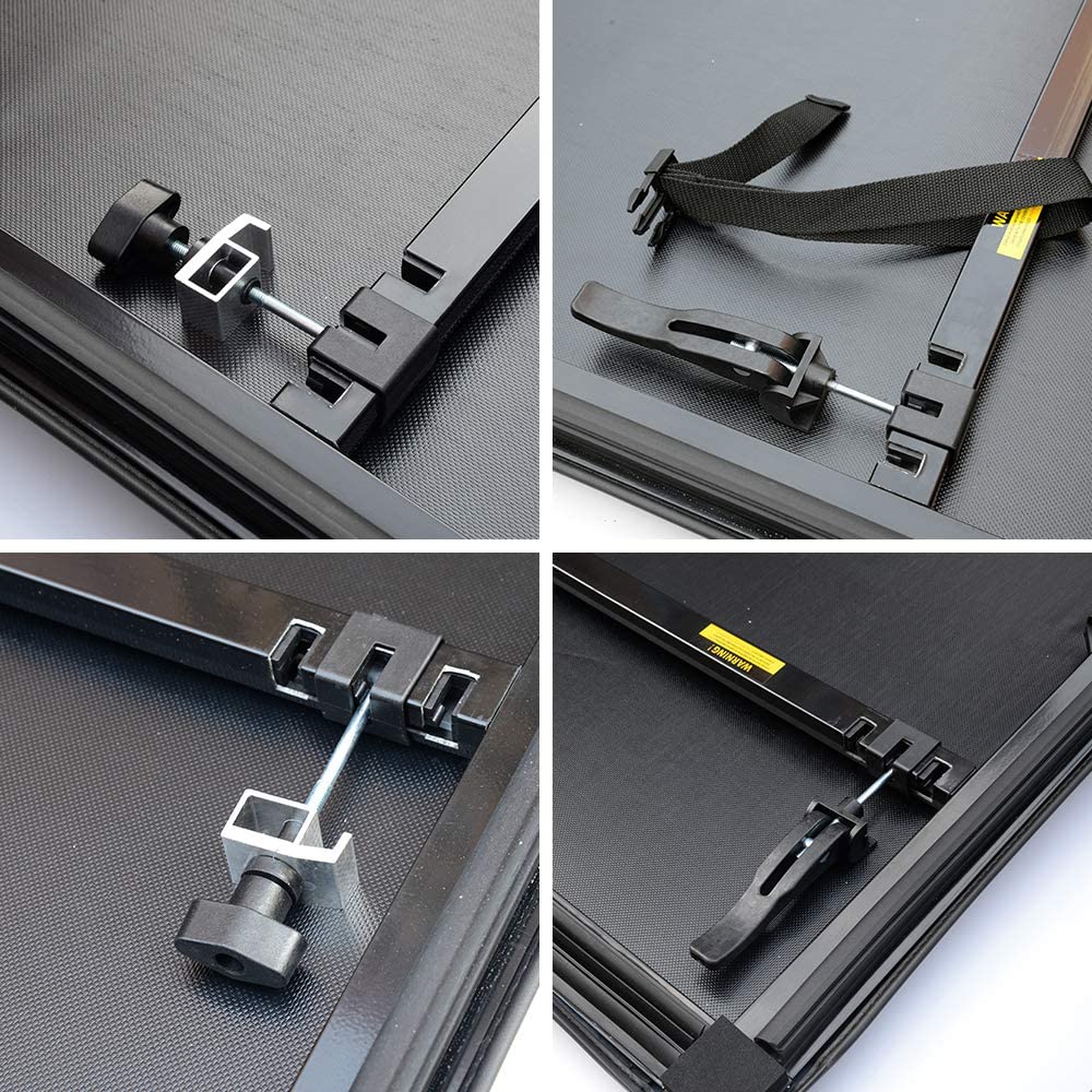 G-PLUS Lock & Soft Four Fold Truck Tonneau Cover Compatible with 2015 2016 2017 2018 2019 2020 Ford F150 with 6.5 Feet 6.5' / 78 Inch Bed Only