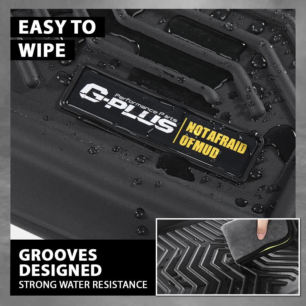 G-PLUS Floor Mats 3pcs Compatible with Honda Civic Coupe Sedan 2016-2021 & Civic Hatchback 2017-2021, Fit Honda Insight 2016-2021 All Weather Protection TPE Car Floor Cargo Liners Black