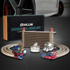 G-PLUS Universal 10 Row AN10 Engine Transmission Oil Cooler Kit Oil Filter Relocation Kit