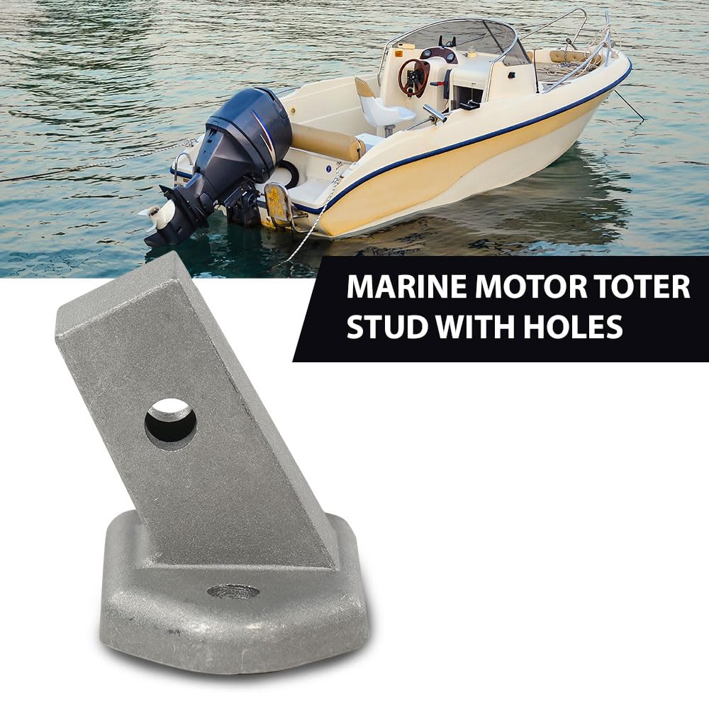 G-PLUS Motor Toter Stud w/Holes Fit Marine Tracker Silver