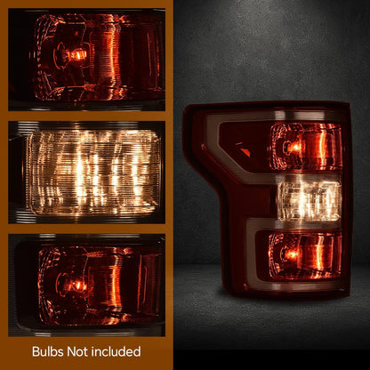 G-PLUS Tail Light Compatible with Ford F150 2018 2019 2020 Rear Tail Lamps W/Bulbs & Wiring Harness Red Left Driver Luces Traseras Rear Brake Lamps Assembly