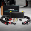 G-PLUS 16 Row AN10-10AN Universal Aluminum Engine Transmission Oil Cooler Kit + Oil Filter Adapter Hose End