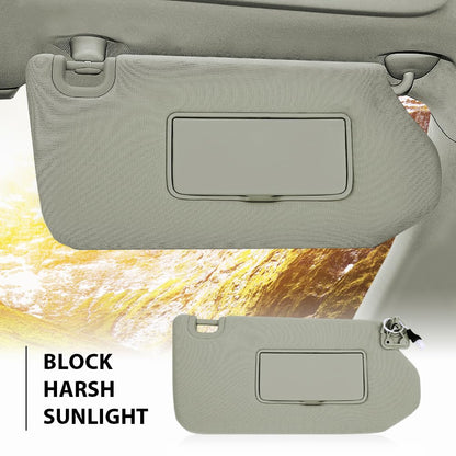 G-PLUS Gray Right Side Sun Visor with with Lights and Mirror Compatible with 2013-2018 Nissan Pathfinder (Platinum, SL, SV)/ 2014-2017 Infiniti QX60 96400-9PB0A