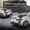 G-PLUS Rear High Wing Trunk Spoiler Compatible with Chevy Corvette C8 Models 2020-2024 Carbon Fiber Black