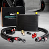 30 Row AN10-10AN Universal Aluminum Engine Transmission Oil Cooler Kit Oil Filter Adapter Kit Black