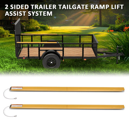 G-PLUS 1set Trailer Tailgate Liftgate Ramp Lift Assist System Fit Wide Range of Trailers,Fit 350 pounds Trailers with Side Rails Between 10 and 24 inches, Tailgate Heights Between 4 and 6 feet