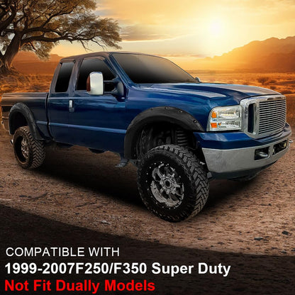 G-PLUS Fender Flares Smooth Pocket Rivet Bolt Style Compatible with Ford F250 F350 Super Duty 1999-2007 (Does Not Fit Dually Models) Wheel Flares Protector Cover 4 PCS