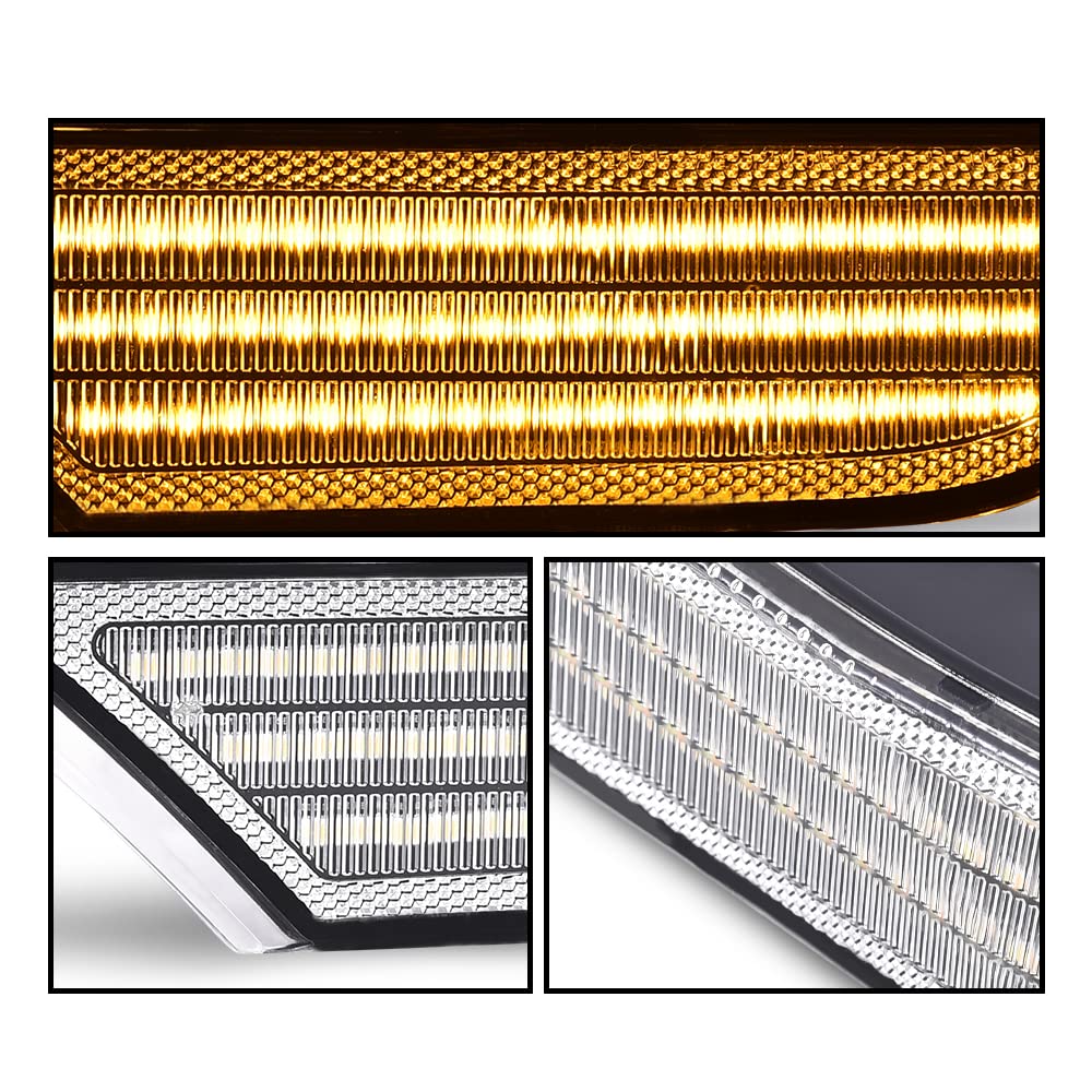 G-PLUS LED Sequential Signal Lamp Side Marker Lights Compatible with Honda Odyssey 2018 2019 2020 2021 2022 33800-THR-A01, 33850-THR-A01 Clear Lens