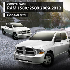 G-PLUS Radio Climate Bezel for Dodge Ram 2009-2012 Silver Front View