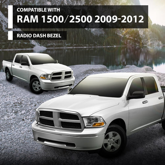 G-PLUS Radio Climate Control Bezel Trim Center Vent Compatible with Dodge Ram 2009 2010 2011 2012 Silver