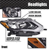 G-PLUS One Right Passenger Side Headlight Compatible with Nissan Versa 2015-2019 Headlamp Halogen Clear Lens Chrome Housing Amber ReflectorBumper Headlamps,faros delanteros