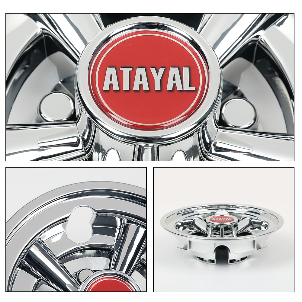 G-PLUS Golf Cart Wheel Covers Hub Caps 8" Chrome Compatible with EZGO, Club Car & Yamaha