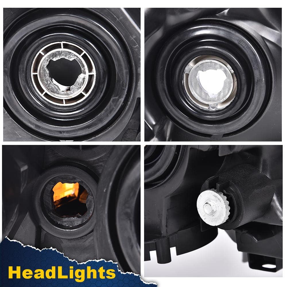 G-PLUS Headlights Compatible With 2013 2014 2015 Nissan Altima 4-Door Sedan Factory Style Automotive Halogen Model Headlamps (Smoky Lens Black Housing Amber Reflector),faros delanteros