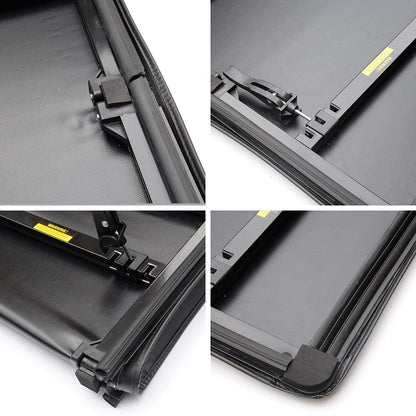 G-PLUS Four Fold Retractable Soft Quad Fold Tonneau Cover Compatible with Ford F150 2004-2008 (Excl. 2004 Heritage)/Compatible with Lincoln Mark LT 2005-2008 | Styleside 5.5' 5.5ft Bed