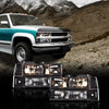 G-PLUS Headlights Assembly, Fit 1994 1995 1996 1997 1998 1999 GMC C1500 K1500 Yukon Bumper Headlamps, Clear Lens Black Housing Clear Reflector,faros delanteros