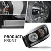 G-PLUS Headlights Assembly w/Bulbs Light Bar Left and Right Side Compatible with Dodge Ram 1500 2006-2008/Fit Dodge Ram 2500 3500 2006-2009 Clear Lens Black Housing Clear Reflector