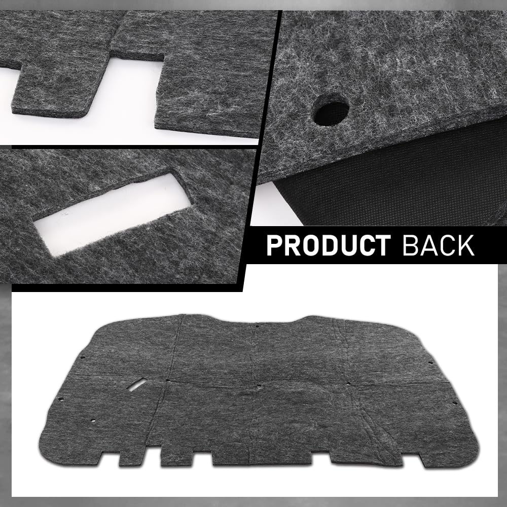 G-PLUS Hood Insulation Pad 1/2" with Clips Compatible with Chevy Tahoe 2000-2006/Fit Chevy Suburban 1500 2500 2000-2006