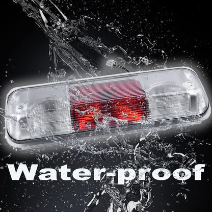 G-PLUS 3rd Brake Light, Compatible with 2004-2008 Ford F150 Truck Third Brake Lights Assembly High Mount Center Rear Roof Third Cargo Light Parking Light Halogen, Clear/Red Lens Black Housing