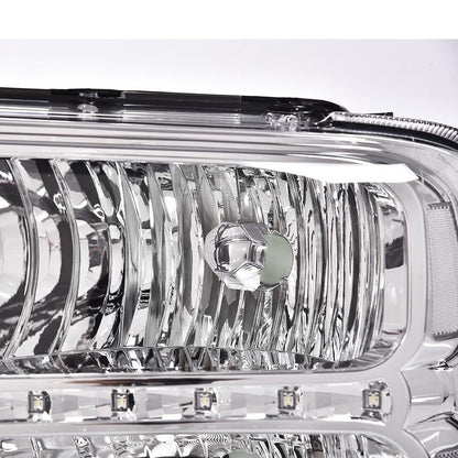 G-PLUS LED Headlights Compatible with Point Style Ford F250 F350 F450 F550 Super Duty 2005-2007 DRL BAR Headlamps Clear Lens Chrome Housing Clear Reflector,faros delanteros