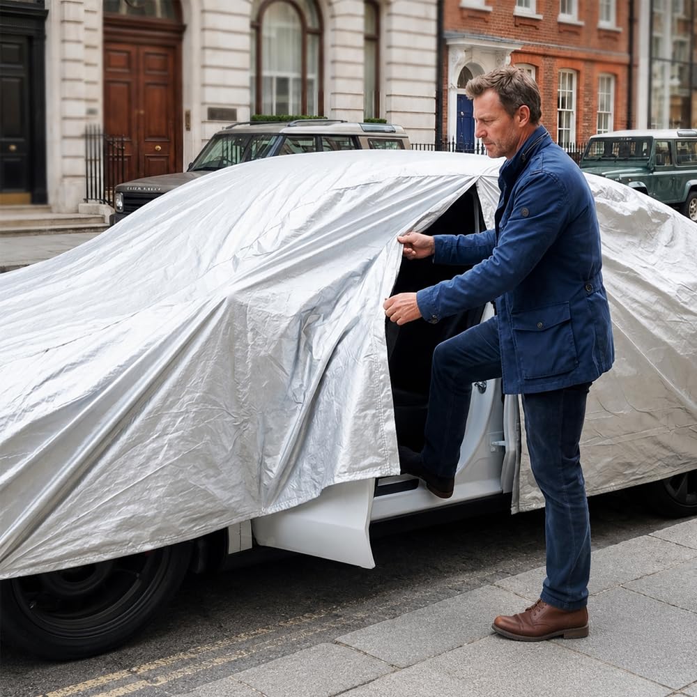 G-PLUS Waterproof All Weather Car Cover for Sedan,Silver
