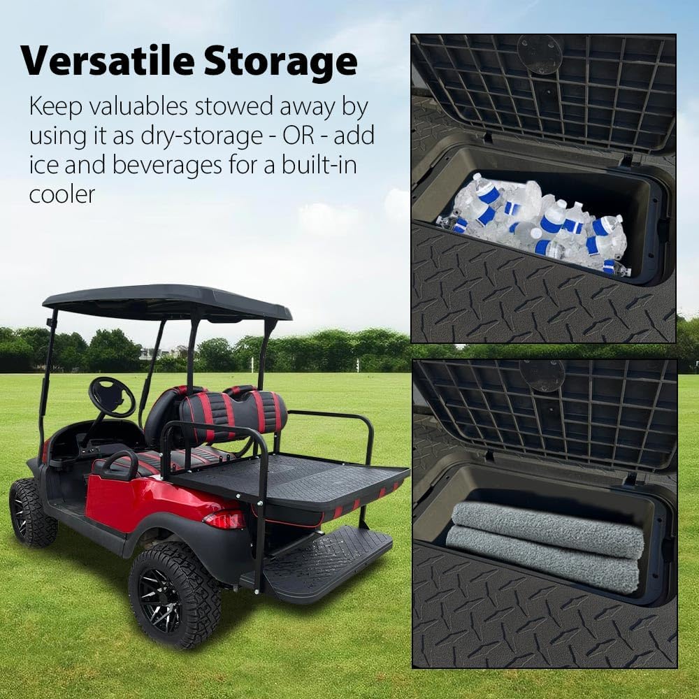 G-PLUS Storage Cooler & Storage Box Insert Compatible with Rear Seat Kits Except Club Car Ds Models Black