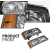G-PLUS Headlights Assembly + Tail Lights Fit Chevy Silverado 1500 1500 HD 2500 2500 HD 2003-2006, Clear Lens Black Housing Clear Reflector Headlamps Assembly Dark Red Taillights
