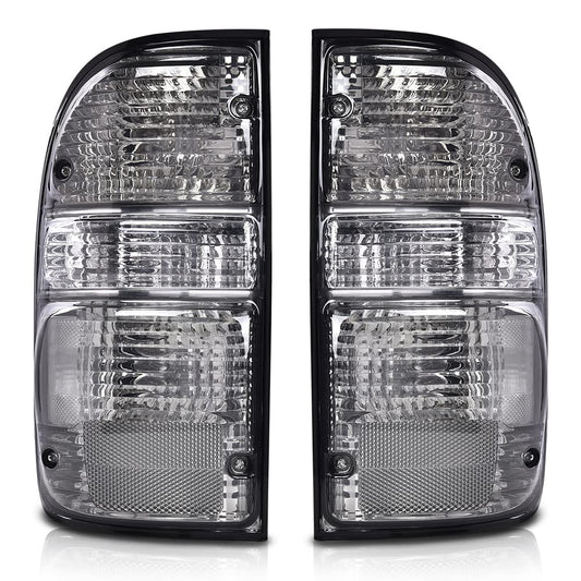 G-PLUS Tail Lights Assembly Rear Lamps Fit For Toyota Tacoma 2001 2002 2003 2004,81560-04060 81550-04060 Chrome Housing Smoke Lens Driver & Passenger Side Luces Traseras, Faros Traseros