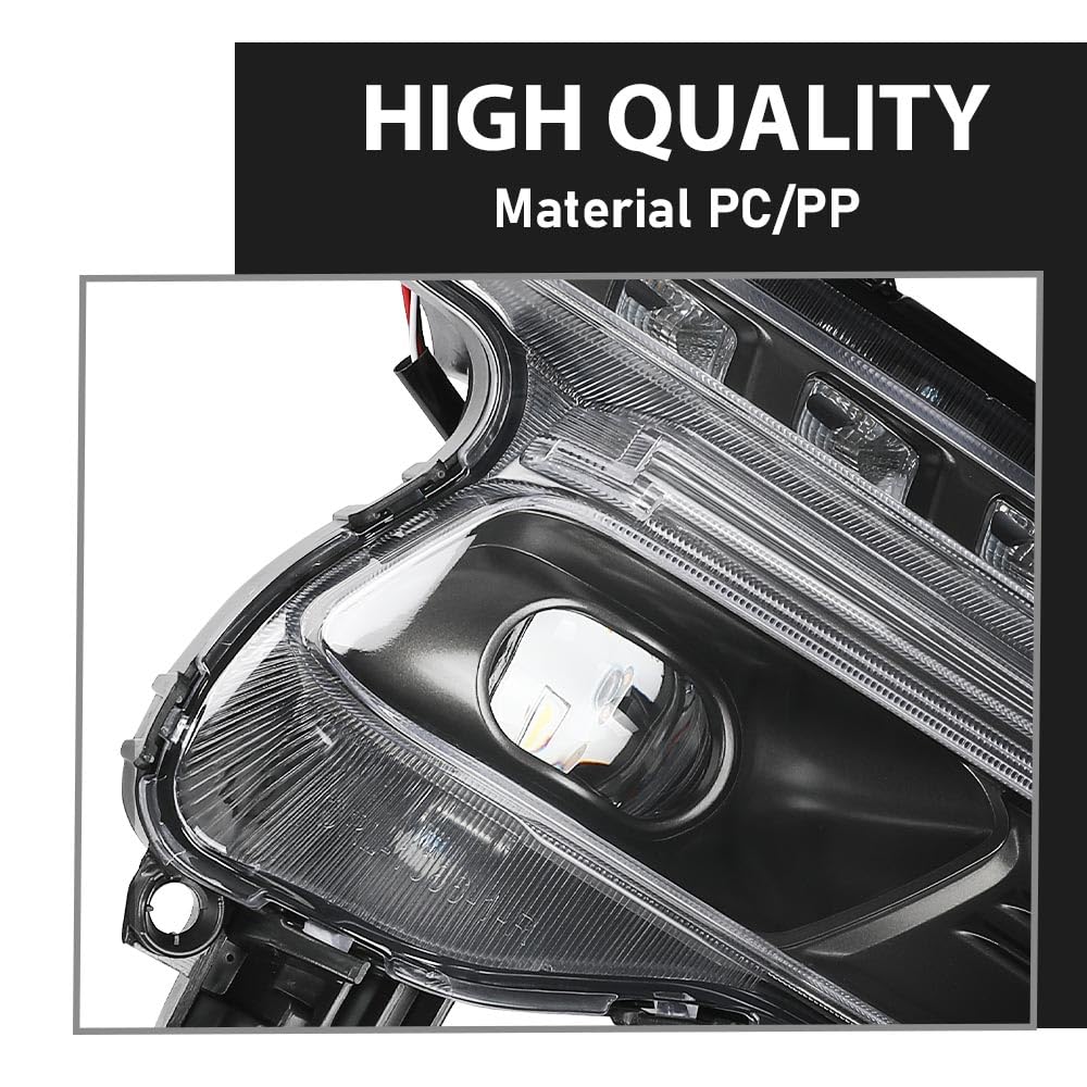 G-PLUS Front LED Fog Lights Left Right Side Pair Compatible with Hyundai Santa Fe Sport 2017-2018 922014Z510, 922024Z510