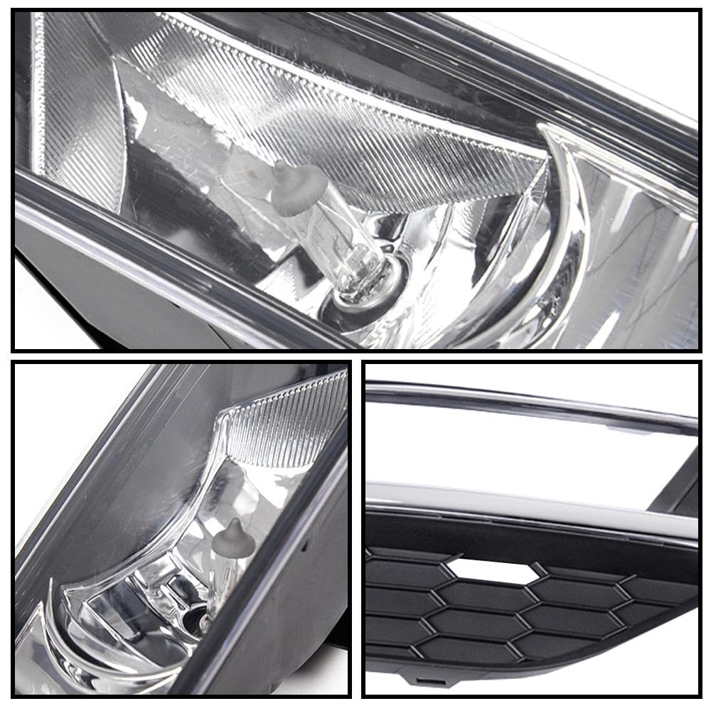 G-PLUS Front Bumper Driving Fog Light Lamps Compatible with Honda CRV 2015-2016 w/Switch Bulbs Bezel Neblineros Para Autos Delantero Faros Antiniebla(Clear Lens)