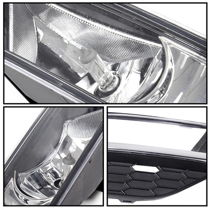 G-PLUS Front Bumper Driving Fog Light Lamps Compatible with Honda CRV 2015-2016 w/Switch Bulbs Bezel Neblineros Para Autos Delantero Faros Antiniebla(Clear Lens)