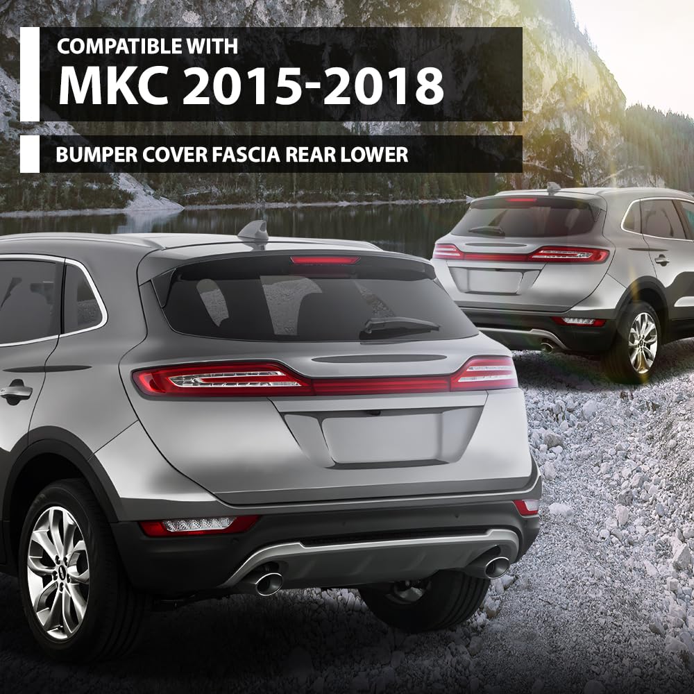 G-PLUS Rear Lower Bumper Cover Fascia, Compatible with Lincoln MKC 2015-2019, EJ7Z17K835AD, FO1115108