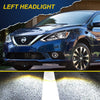 G-PLUS Headlights Assembly Compatible with 2016-2018 Nissan Sentra 4-Door Sedan S SL SR SV, (ONLY For Factory Halogen Models Headlights),Headlamps Black Housing,Driver Left,faros delanteros