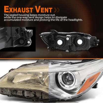 G-PLUS Headlights Headlamp Left and Right Side Compatible with Toyota Camry 2015-2017 8115006860, TO2502222, 209610009 OEM Fit No Modification Needed White