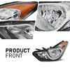 G-PLUS Headlights Compatible with Hyundai Elantra Sedan 2011-2013 HY2503161, HY2502161 Left & Right Clear Lens Chrome Housing Amber Reflector Bumper Headlamps,faros delanteros