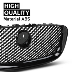 G-PLUS Front Center Upper Mesh Grille Compatible with Jaguar XF XFR 2012-2015 Black Side View