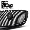 G-PLUS Front Center Upper Mesh Grille W/Emblem Compatible with Jaguar XF XFR 2012-2015 Gloss Black Grill