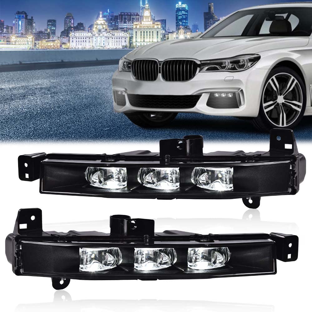 G-PLUS Front Pair LED DRL Fog Lights Lamp Compatible with 2016 2017 2018 2019 BMW G11 G12 740i 750i 63177342953 63177342954 Fog Lamp Accessories neblineros para autos delantero faros antiniebla