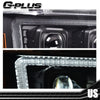 G-PLUS LED Tube Dual Projector Headlights, Compatible with 2007-2014 Chevy Tahoe/Suburban Bumper Headlamps Assembly, Clear Lens Black Housing Amber Reflector,faros delanteros