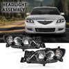 G-PLUS Projector Headlights Assembly Compatible with Mazda 3 4-Door Sedan 2004-2009,NOT Fit Hatchback Models, Headlamps,faros delanteros Clear Lens Black Housing Amber Reflector Left & Right