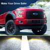 G-PLUS Headlights Assembly, Compatible with 2015 2016 2017 Ford F150,Not Fit w/Factory LED & HID Headlights Left+Right Bumper Headlamps, Clear Lens Chrome Housing Amber Reflector,faros delanteros