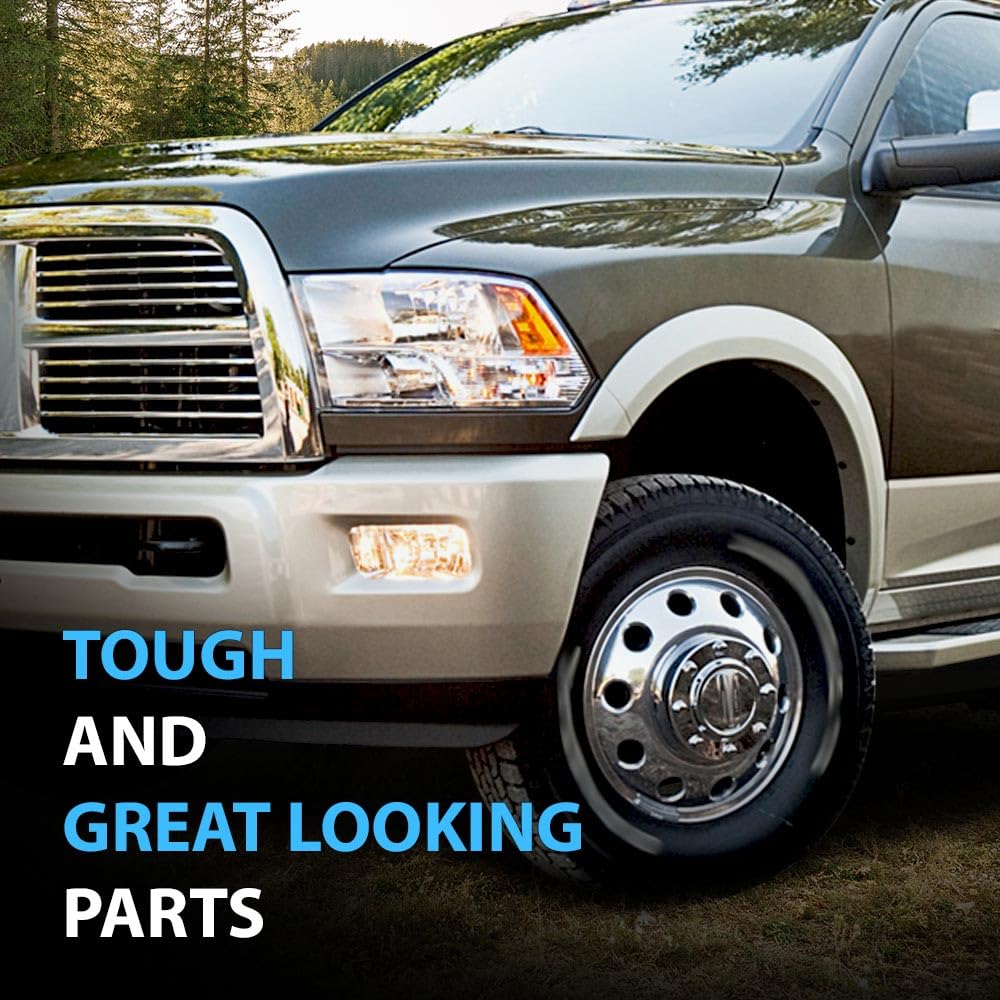 G-PLUS Chrome Front Wheel Center Caps Compatible with Dodge Ram 3500 1-Ton Dually Truck 2011-2016 1 Pair Hubcap Wheel Cover