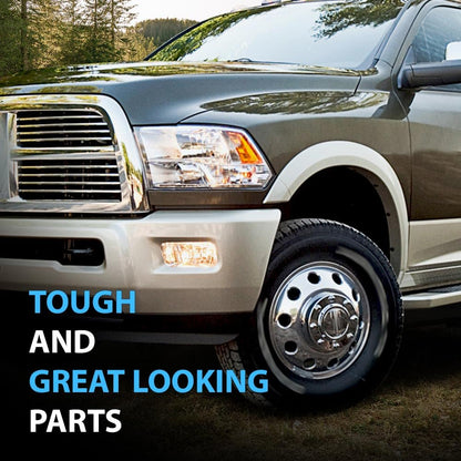G-PLUS Chrome Front Wheel Center Caps Compatible with Dodge Ram 3500 1-Ton Dually Truck 2011-2016 1 Pair Hubcap Wheel Cover