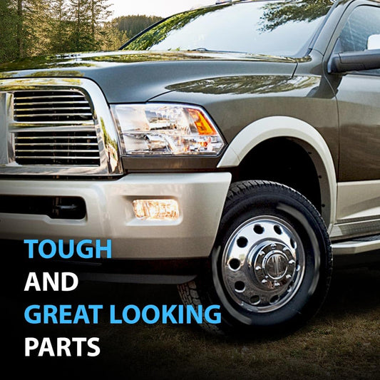 G-PLUS Chrome Front Wheel Center Caps Compatible with Dodge Ram 3500 1-Ton Dually Truck 2011-2016 1 Pair Hubcap Wheel Cover